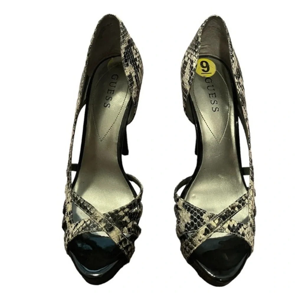 Guess‎ Platform Heels - Black / Snake Skin
